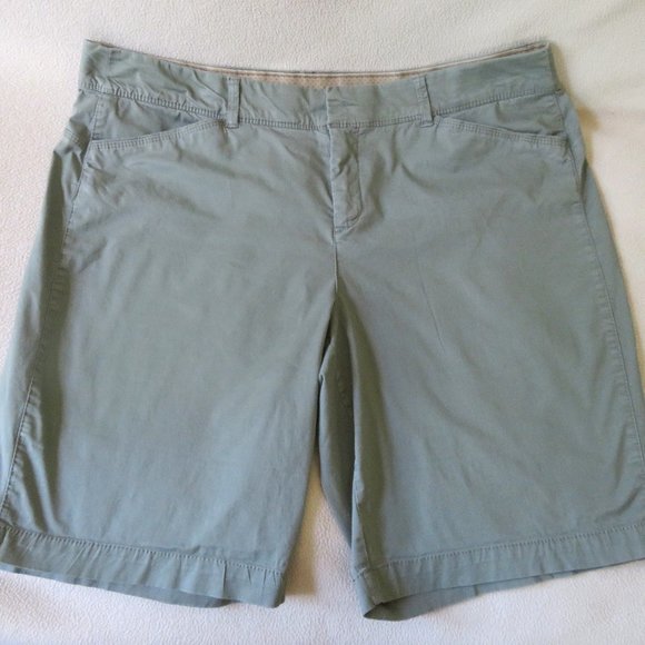 Olive Green Cotton Shorts - Picture 1 of 3